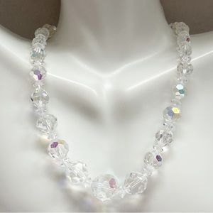 Vintage Laguna Aurora Borealis Crystal Choker Necklace